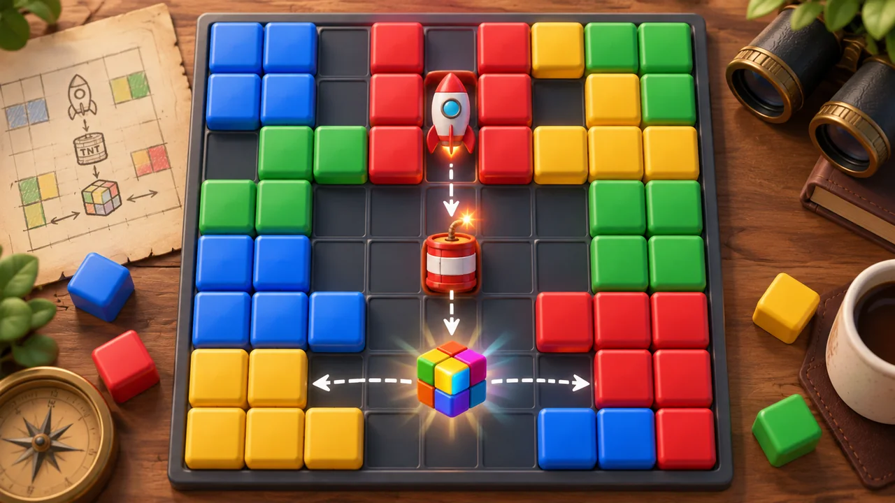 Editorial blast-puzzle strategy board